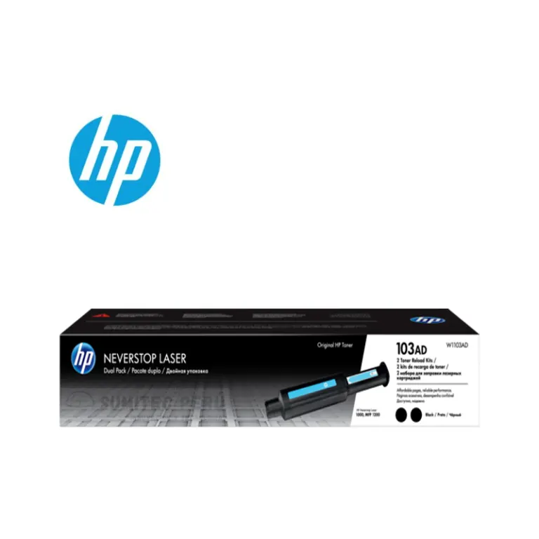 Картридж HP 103AD чёрная 2Pack Laser Recharge Crtg для HP Neverstop Laser 1000a/w/n Printer & Neverstop Laser MFP 1200a/w/nw Printer (W1103AD)